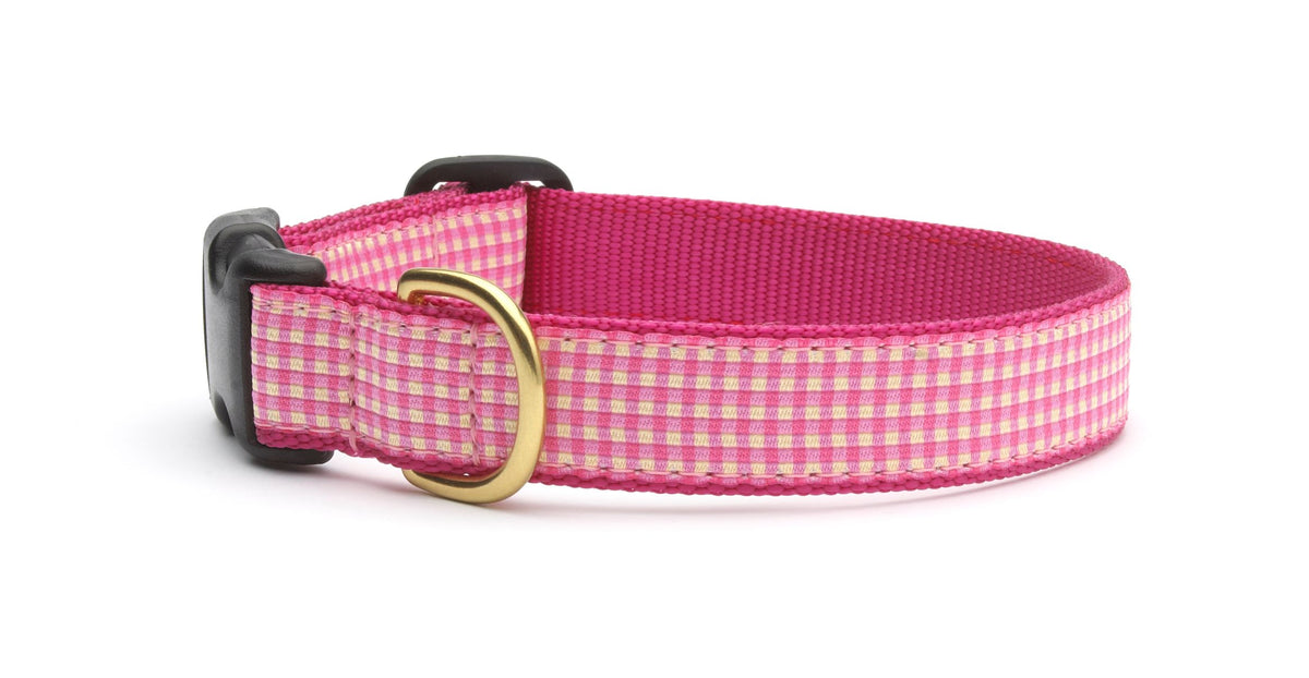 Up Country Pink Ginghams Collar Med Wide