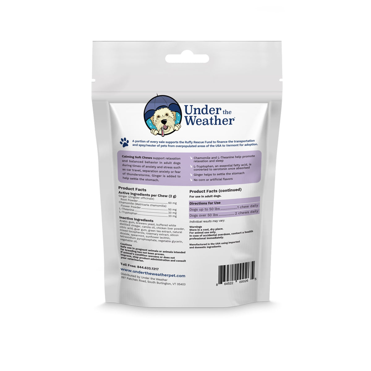 Under the Weather Calming Soft Chews for Dogs