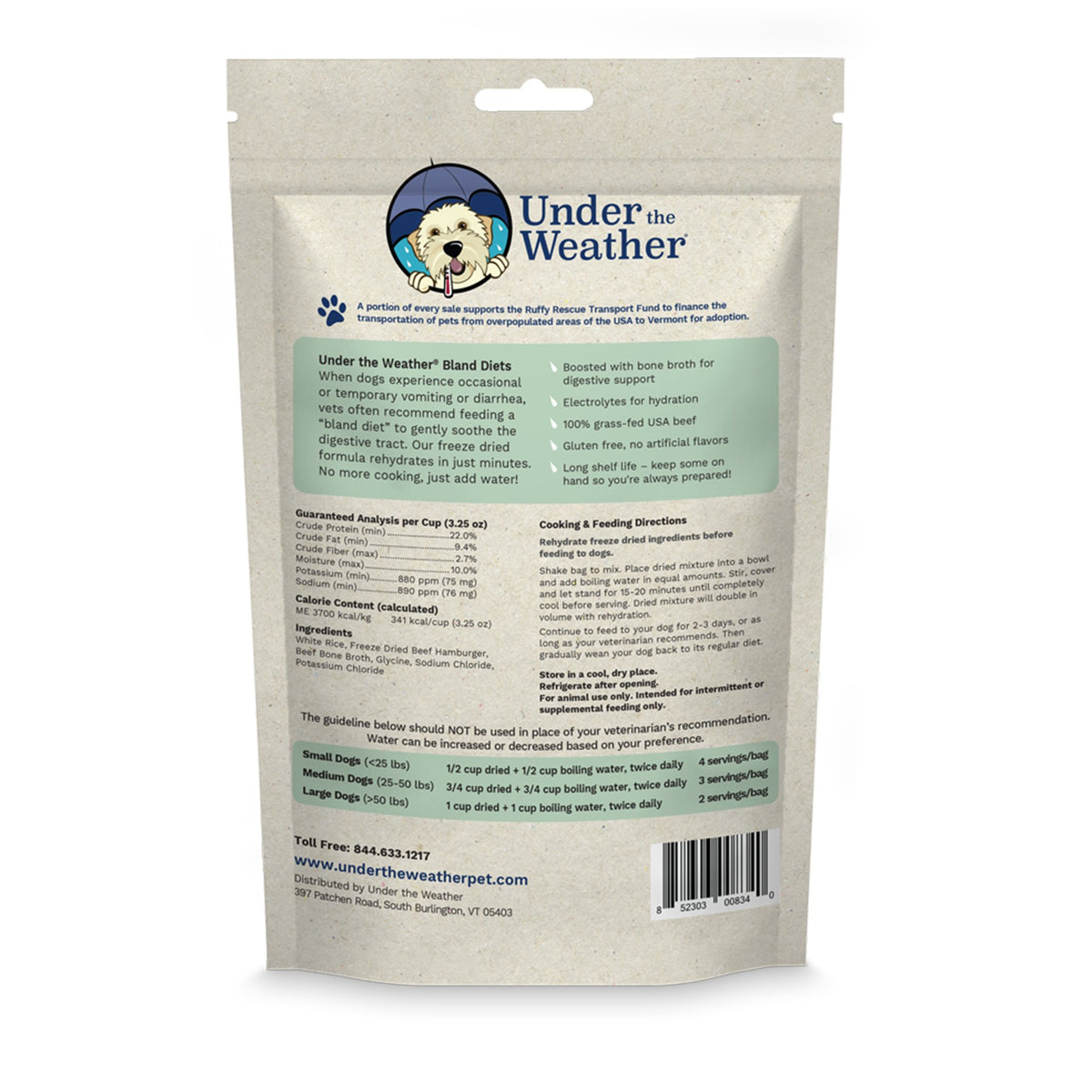 Under the Weather Bland Diet - Rice, Hamburger & Bone Broth