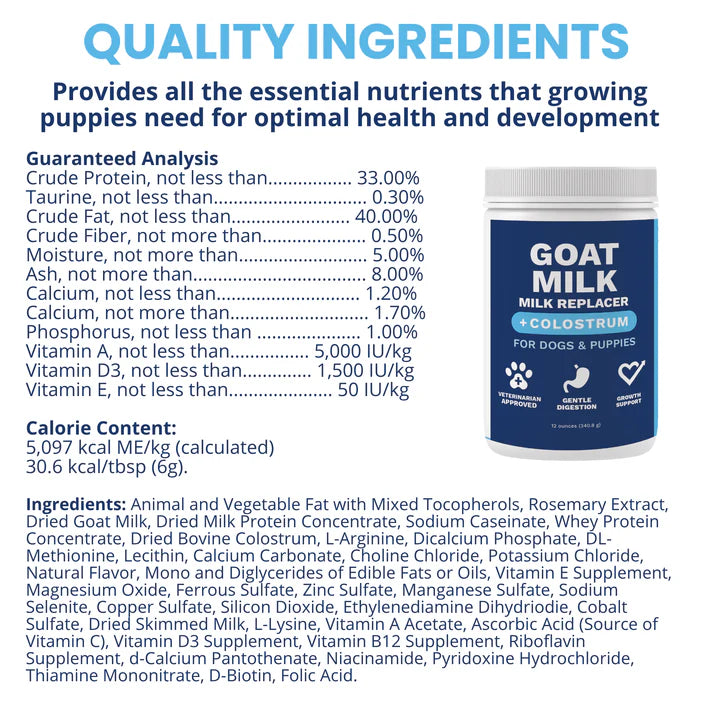 Under the Weather Milk Replacer w Colostrum & Goat - Puppy