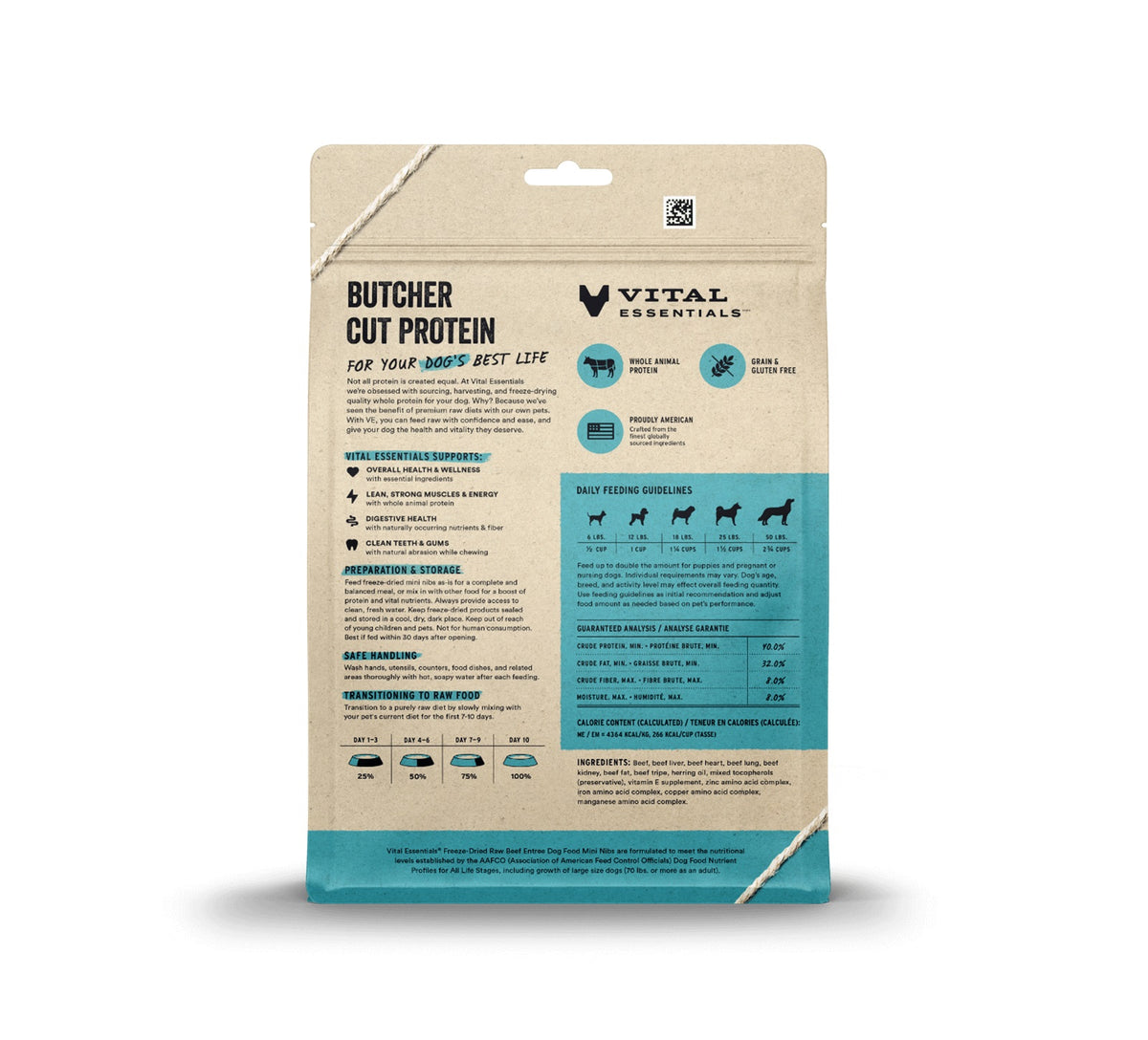 Vital Essentials® Freeze-Dried Raw Beef Entree Dog Food Mini Nibs, 14 oz