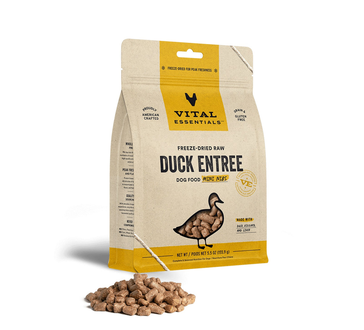 Vital Essentials® Freeze-Dried Raw Duck Entree Dog Food Mini Nibs, 5.5 oz