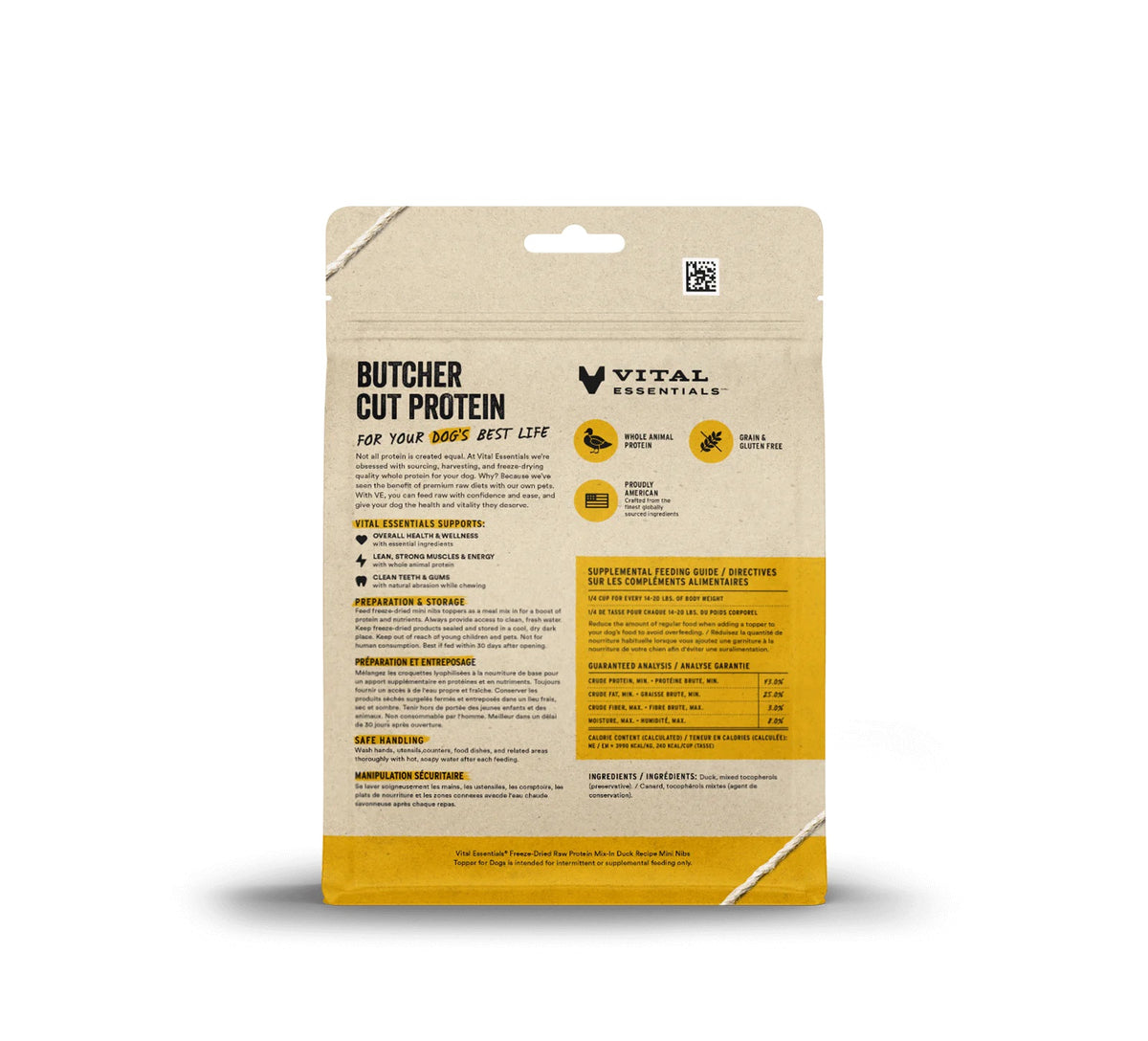 Vital Essentials® Freeze-Dried Raw Duck Protein Mix-In Meal Topper for Dogs, 6 oz