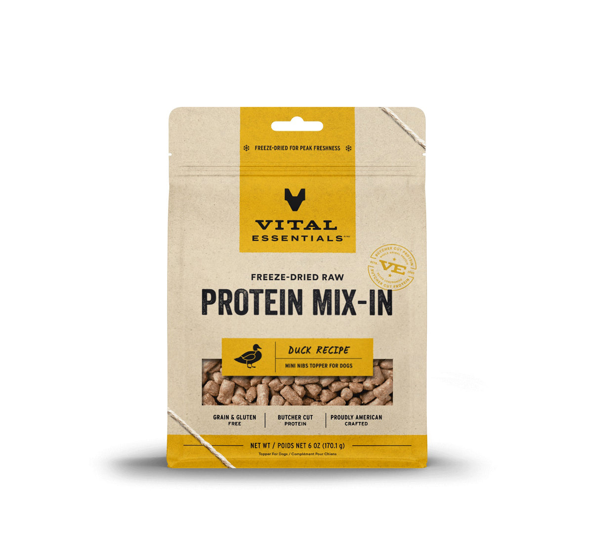 Vital Essentials® Freeze-Dried Raw Duck Protein Mix-In Meal Topper for Dogs, 6 oz
