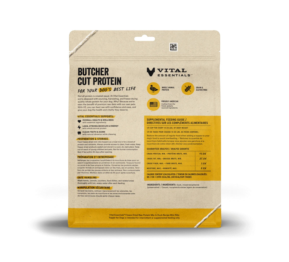 Vital Essentials® Freeze-Dried Raw Duck Protein Mix-In Meal Topper for Dogs,18 oz