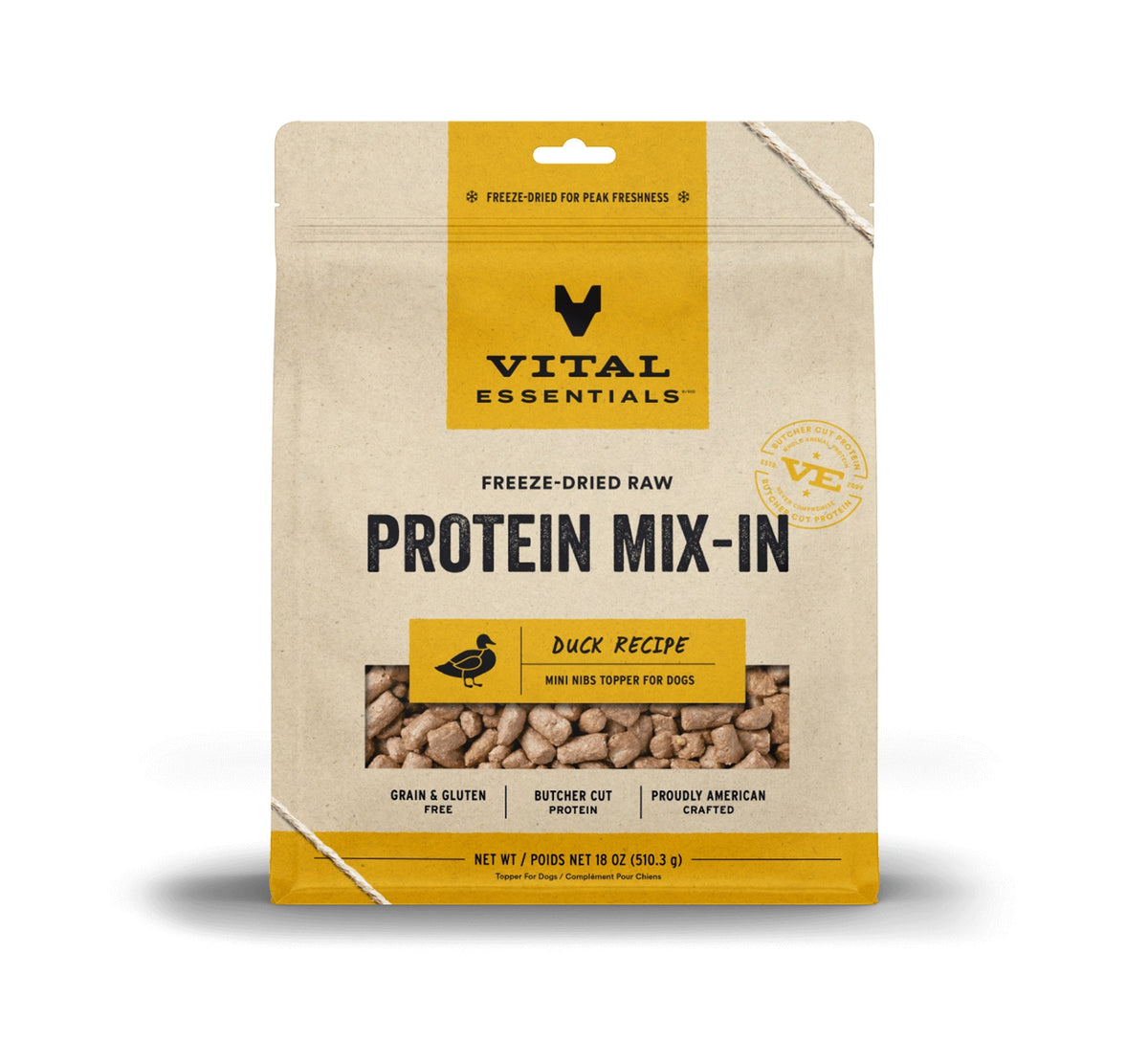 Vital Essentials® Freeze-Dried Raw Duck Protein Mix-In Meal Topper for Dogs,18 oz