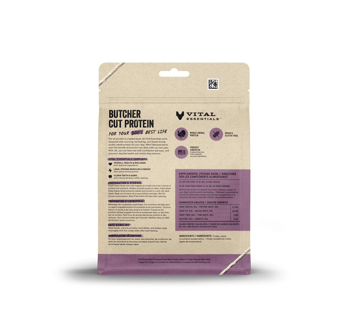 Vital Essentials® Freeze-Dried Raw Turkey Protein Mix-In Meal Topper for Dogs, 6 oz