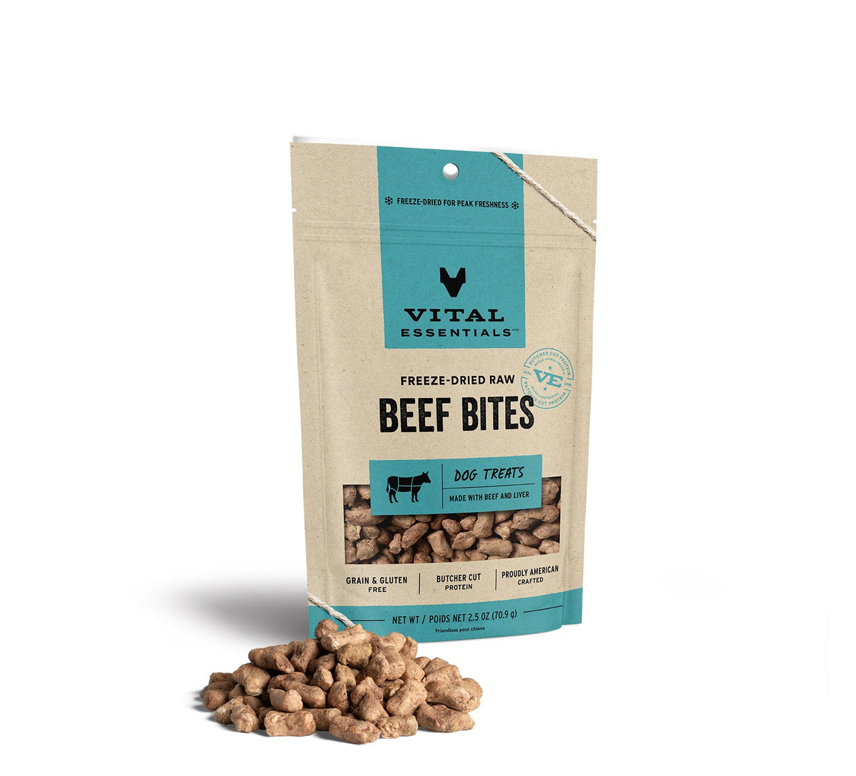 Vital Essentials® Freeze-Dried Beef Bites Dog Treats, 2.5 oz