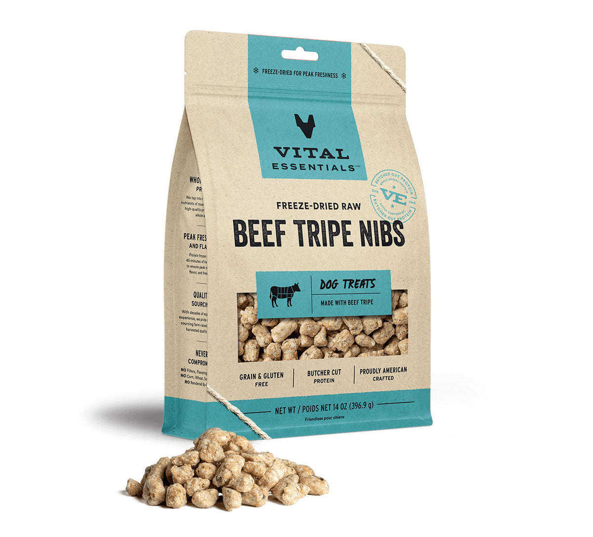 Vital Essentials® Freeze-Dried Beef Tripe Nibs Dog Treats, 14 oz