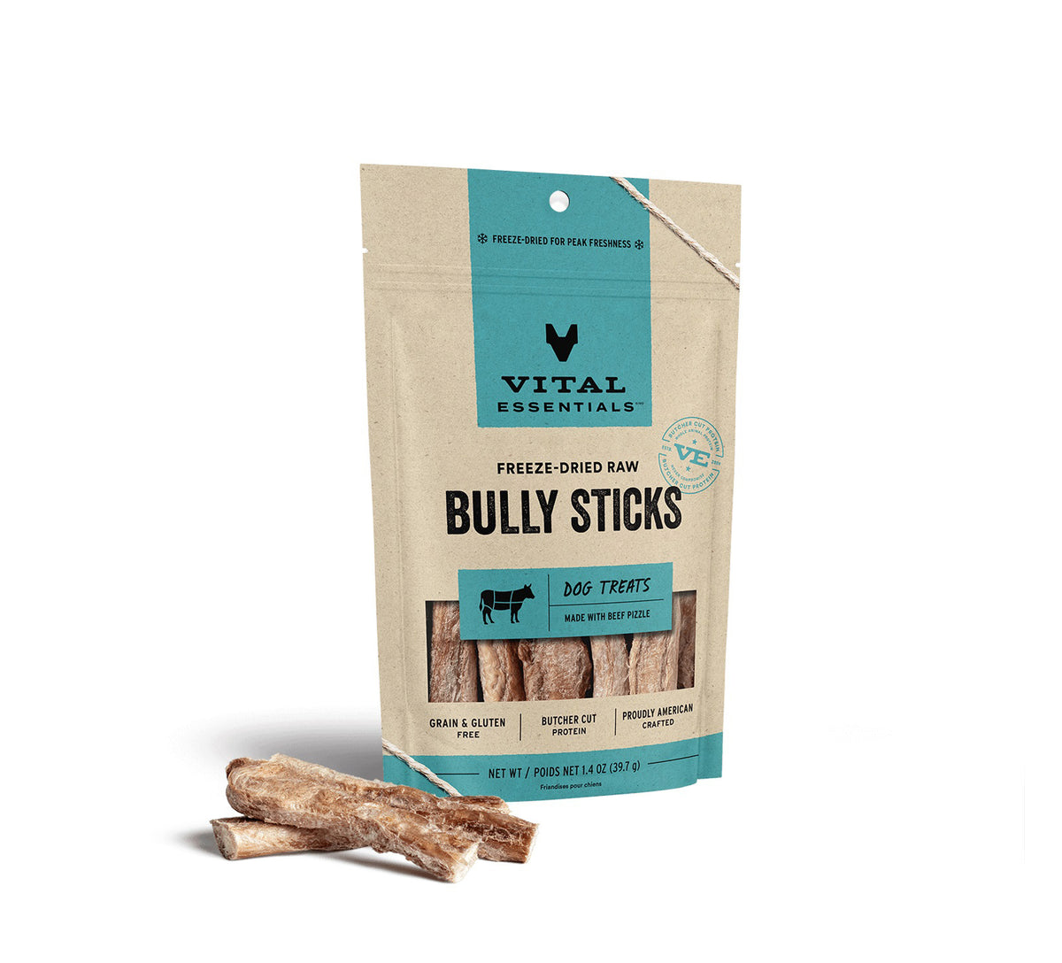 Vital Essentials® Freeze-Dried Bully Sticks Dog Treats, 1.4 oz