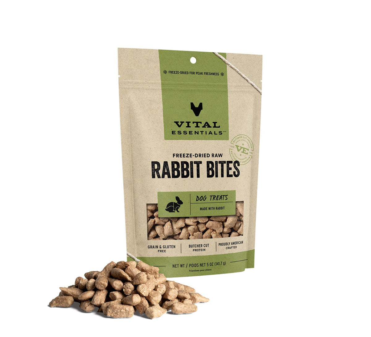 Vital Essentials® Freeze-Dried Rabbit Bites Dog Treats, 5 oz