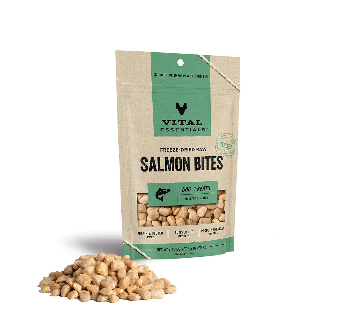 Vital Essentials® Freeze-Dried Raw Salmon Bites Dog Treats, 2.5 oz