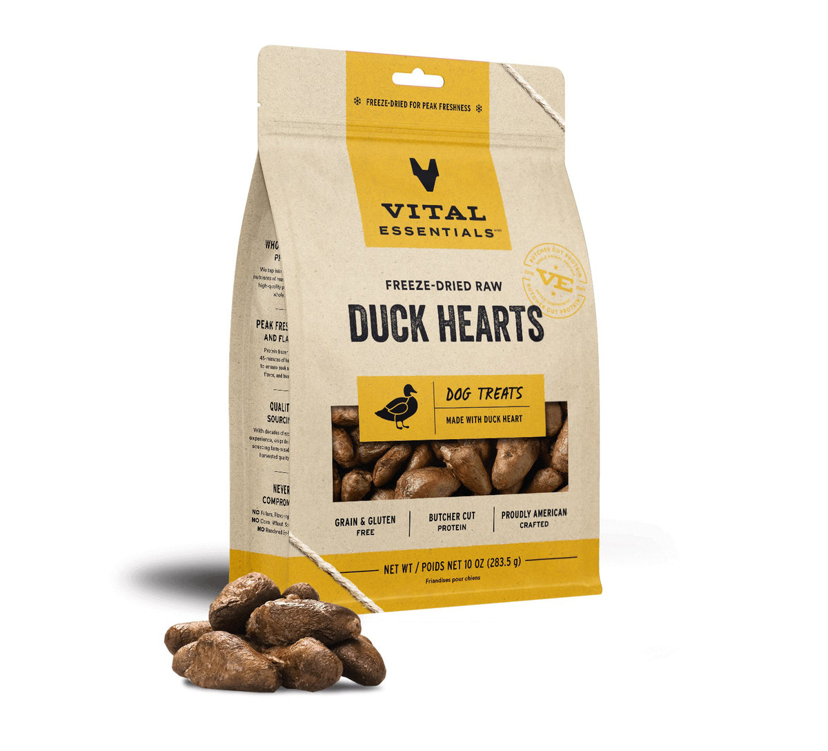 Vital Essentials® Freeze-Dried Raw Duck Hearts Dog Treats, 10 oz