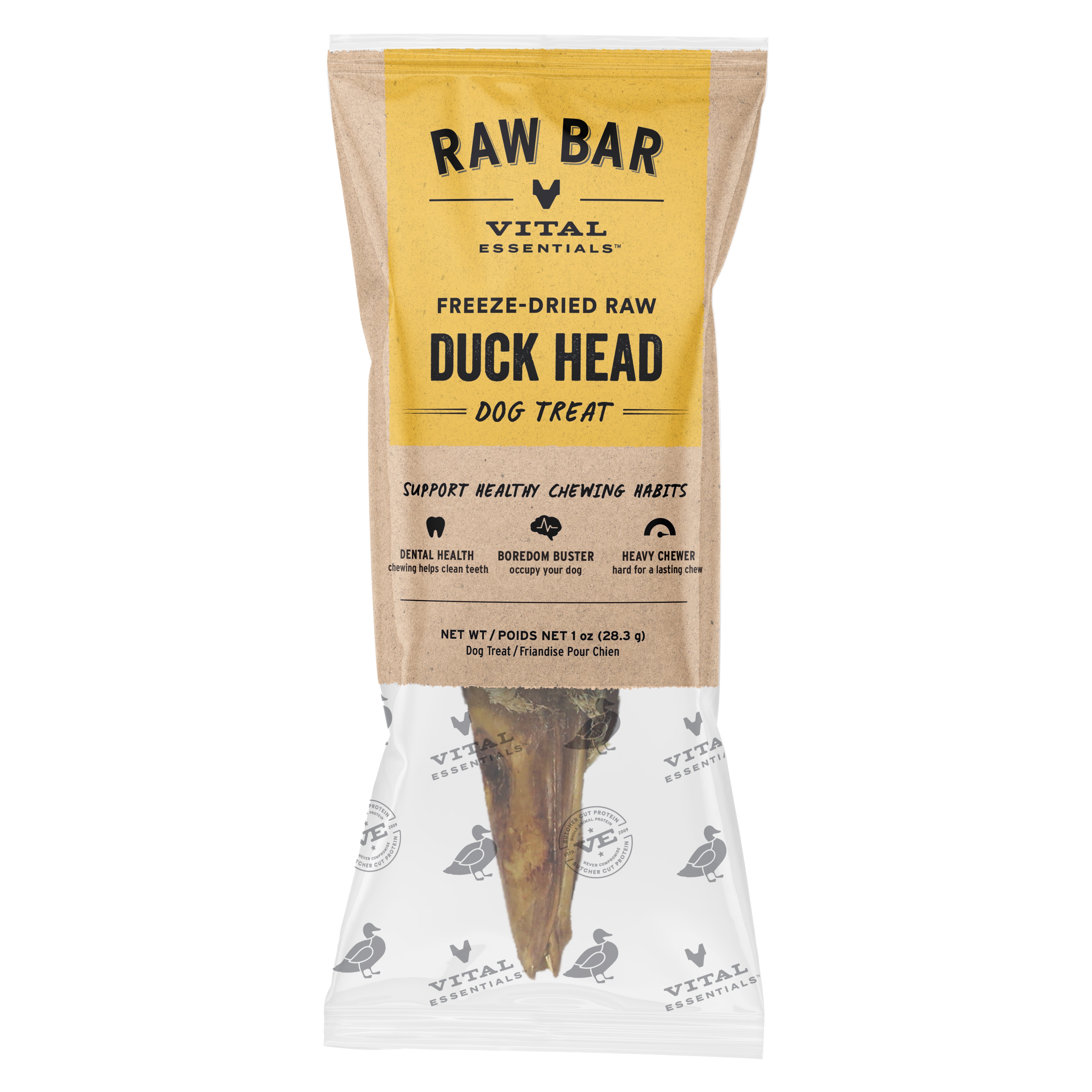 Vital Essentials® RAW BAR Freeze-Dried Raw Duck Head Dog Treat, 1 oz