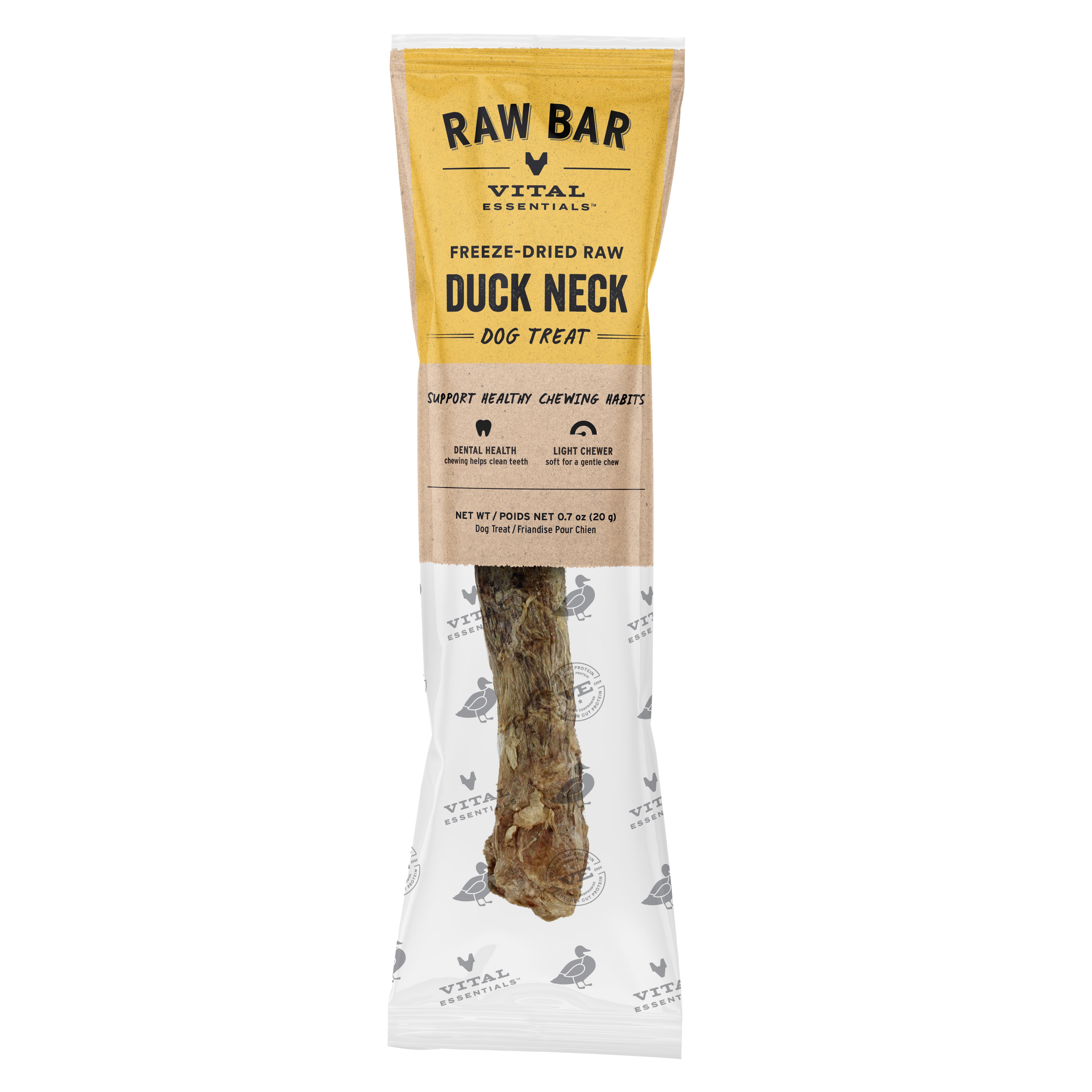 Vital Essentials® RAW BAR Freeze-Dried Raw Duck Neck Dog Treat, 0.7 oz