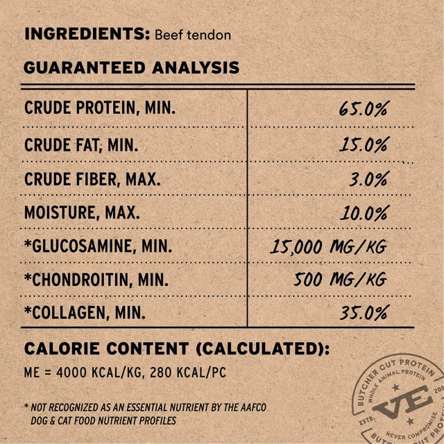 Vital Essentials RAW BAR Freeze-Dried Raw Beef Tendon Dog Treat, 1.76 oz