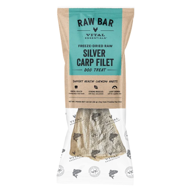 Vital Essentials RAW BAR Freeze-Dried Raw Silver Carp Filet Dog Treat, 1.12 oz