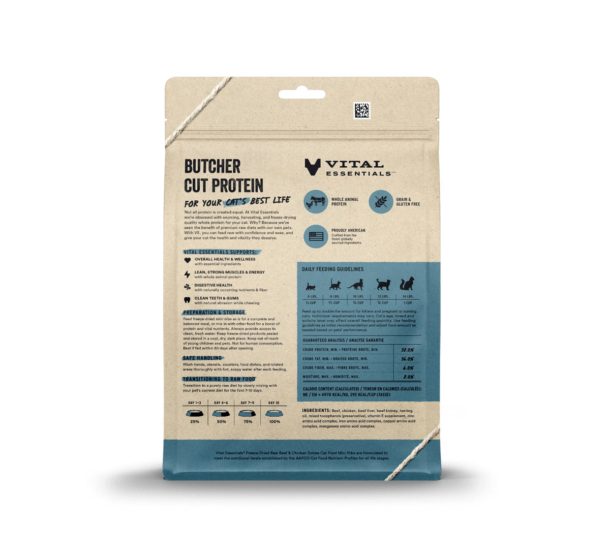 Vital Essentials® Freeze-Dried Raw Beef & Chicken Entree Cat Food Mini Nibs, 12 oz
