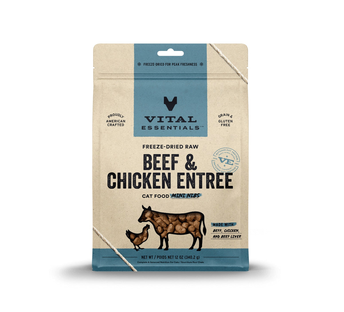 Vital Essentials® Freeze-Dried Raw Beef & Chicken Entree Cat Food Mini Nibs, 12 oz