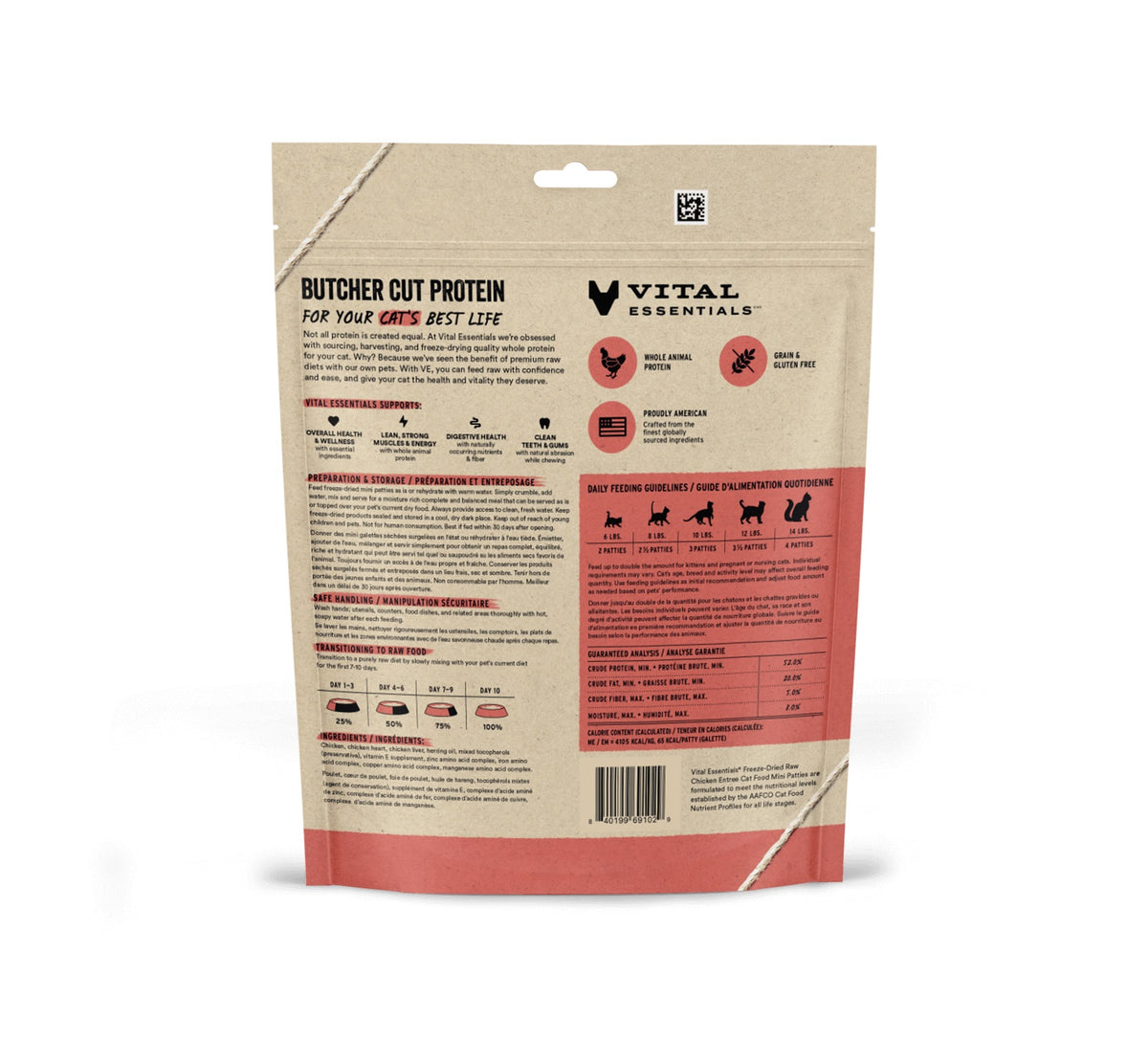 Vital Essentials® Freeze-Dried Raw Chicken Entree Cat Food Mini Patties, 3.75 oz