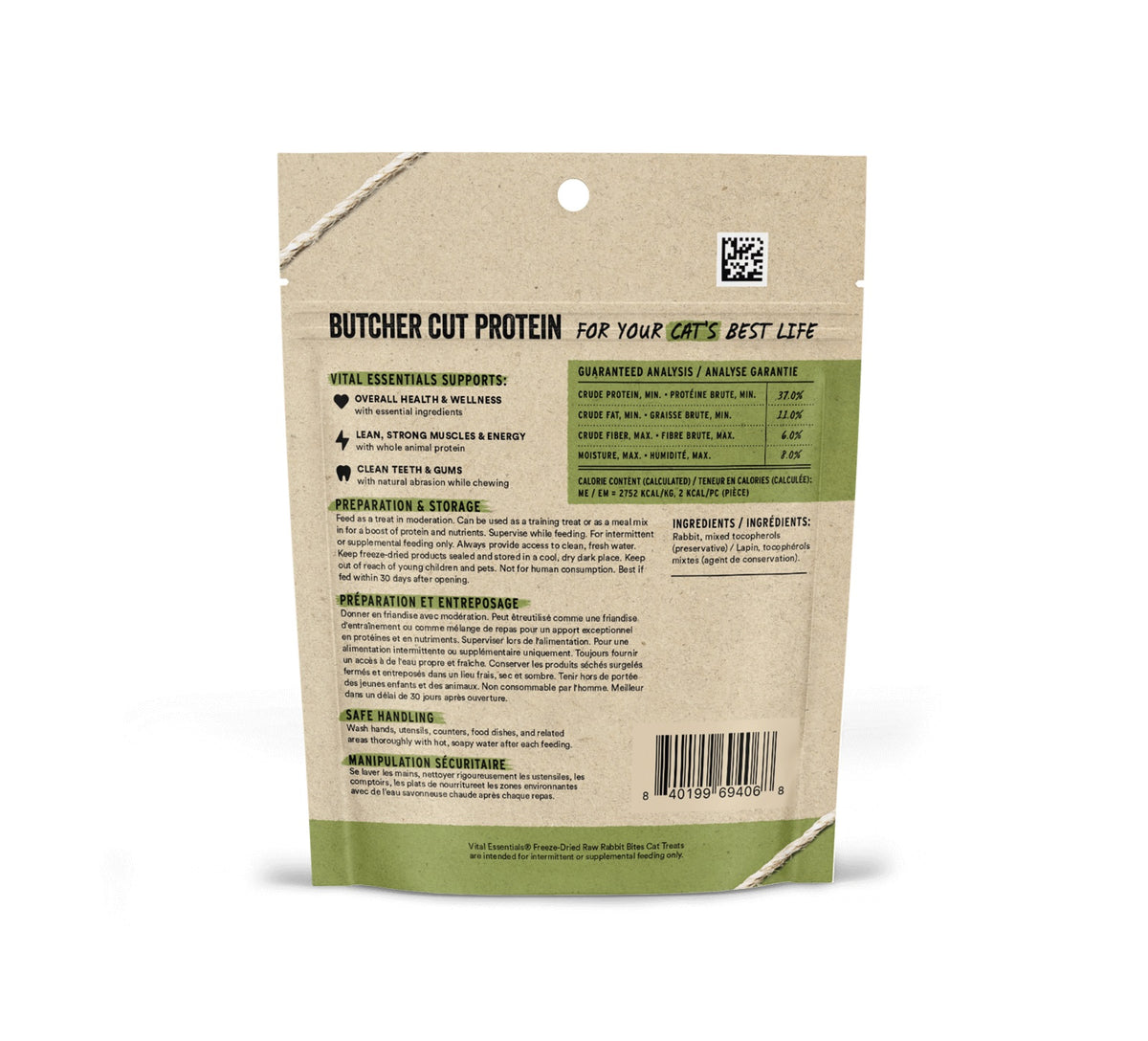 Vital Essentials® Freeze-Dried Rabbit Bites Cat Treats, 0.9 oz