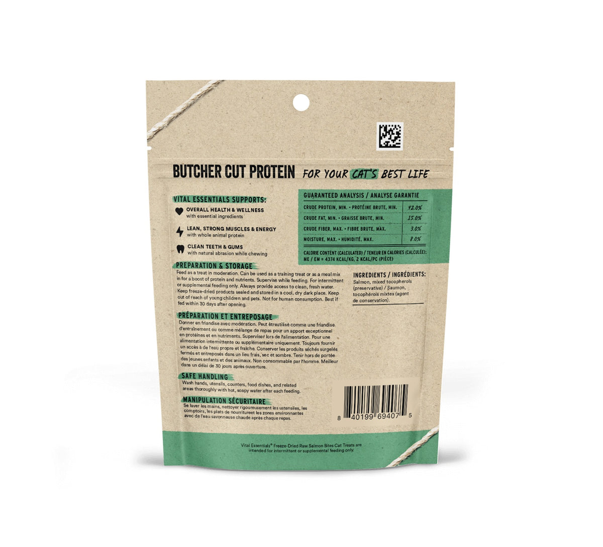 Vital Essentials® Freeze-Dried Salmon Bites Cat Treats, 1.1 oz