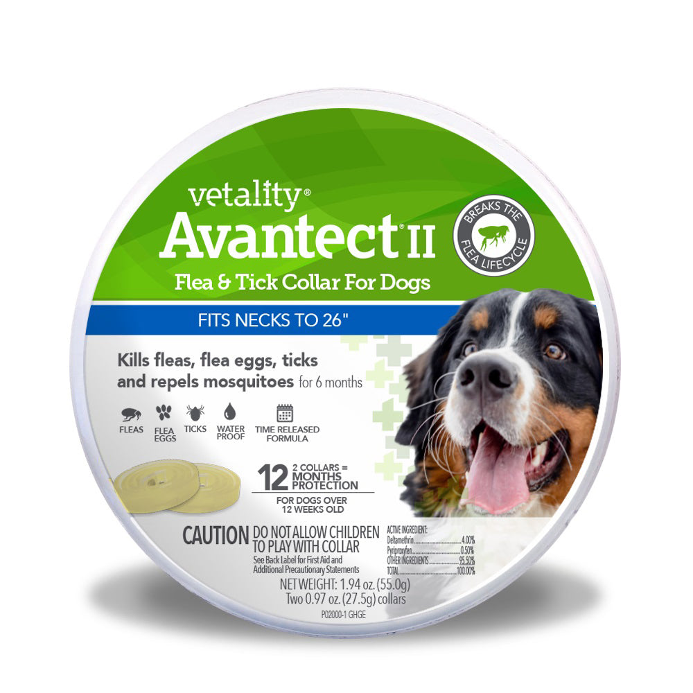 Vetality Avantect II Flea & Tick Collar for Dogs for Necks Up to 23"