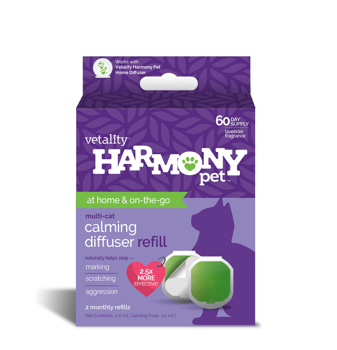 Vetality Harmony Pet Calming Home Diffuser Refills for Cats 2ct