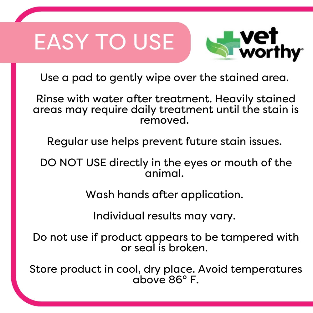 Vet Worthy Tear Stain Wipes 60ct