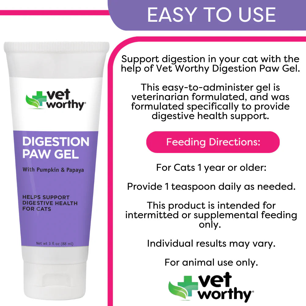 Vet Worthy - 3 oz Digestive Paw Gel Feline