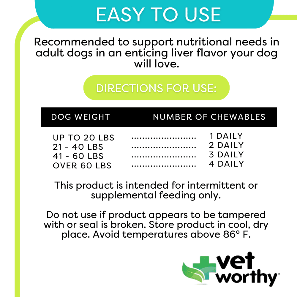 Vet Worthy Multi-Vitamins for Adult Soft Chews 60ct
