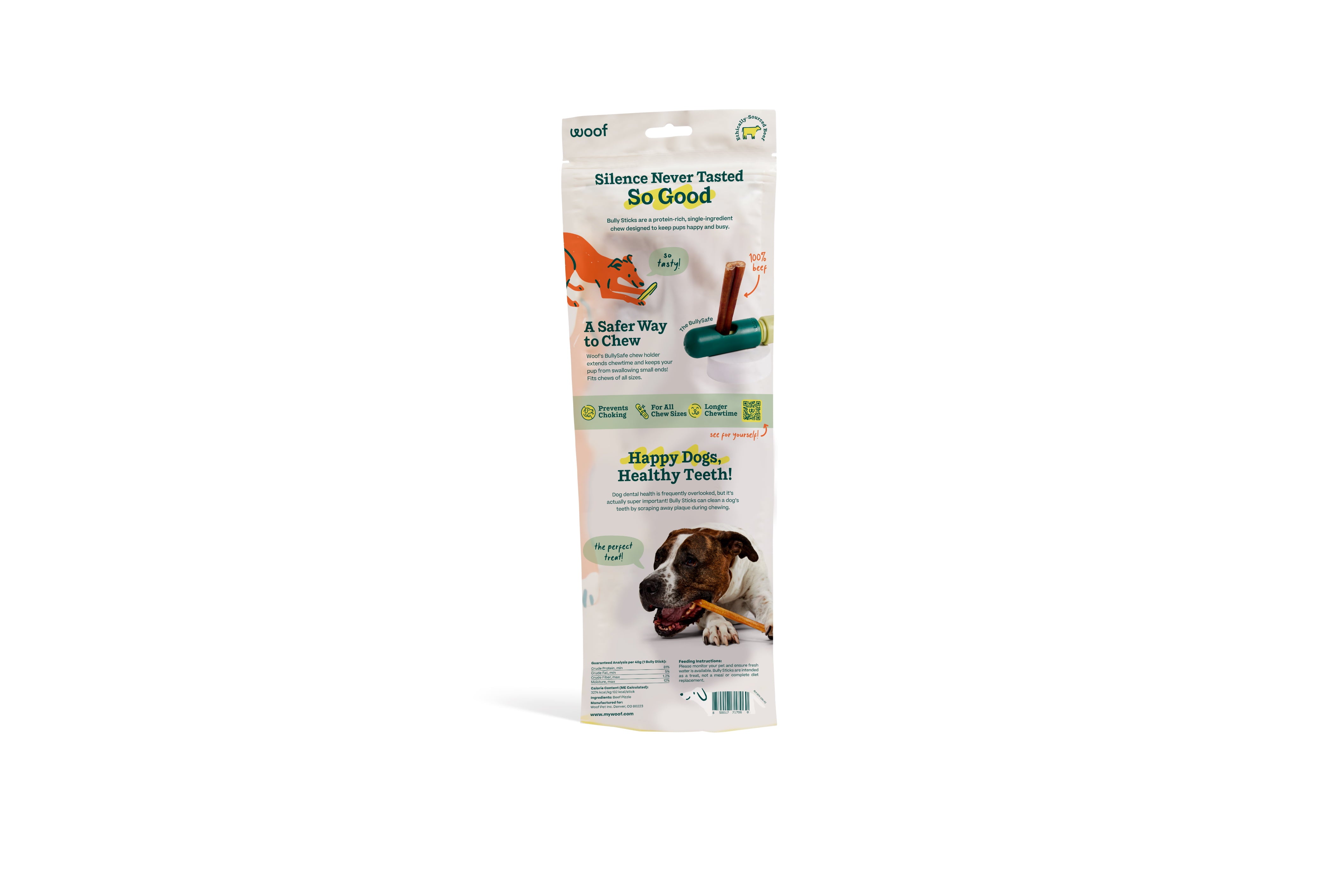 WOOF BullySafe Chews - Bully Stick - 5pk 12in