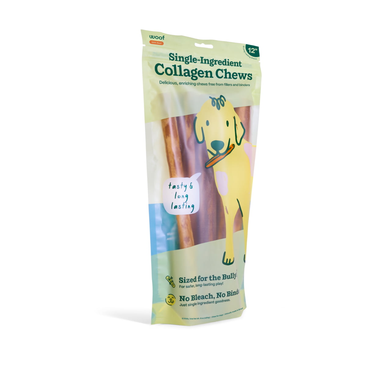 WOOF BullySafe Chews - Pure Collagen - 10pk 12in