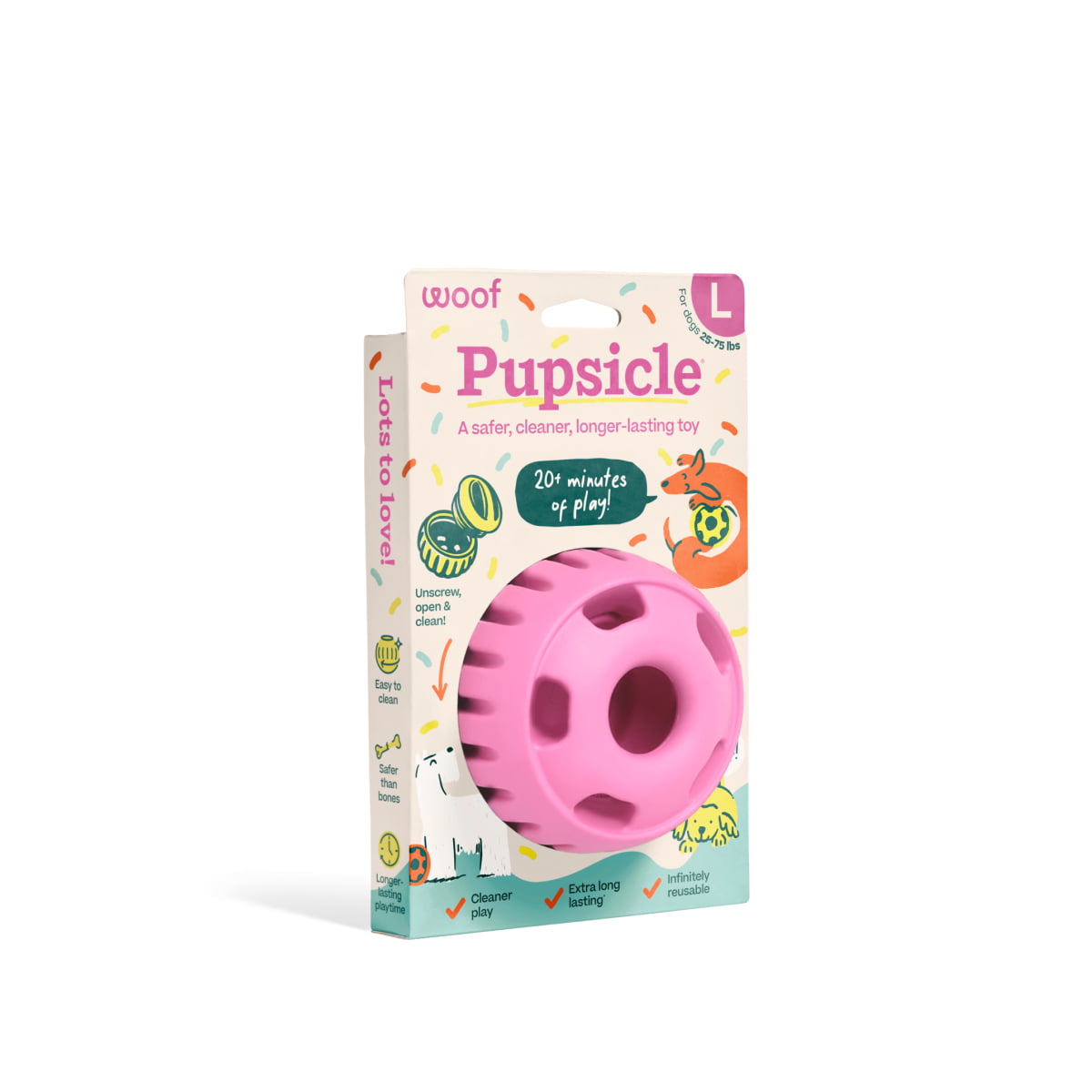 WOOF Pupsicle 'Birthday' Pink Large
