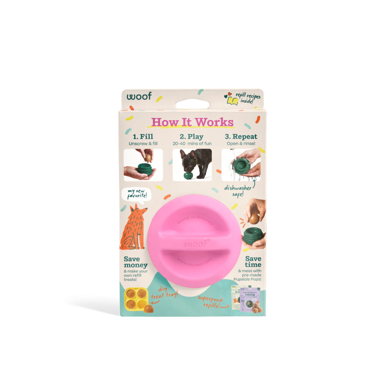 WOOF Pupsicle 'Birthday' Pink Large