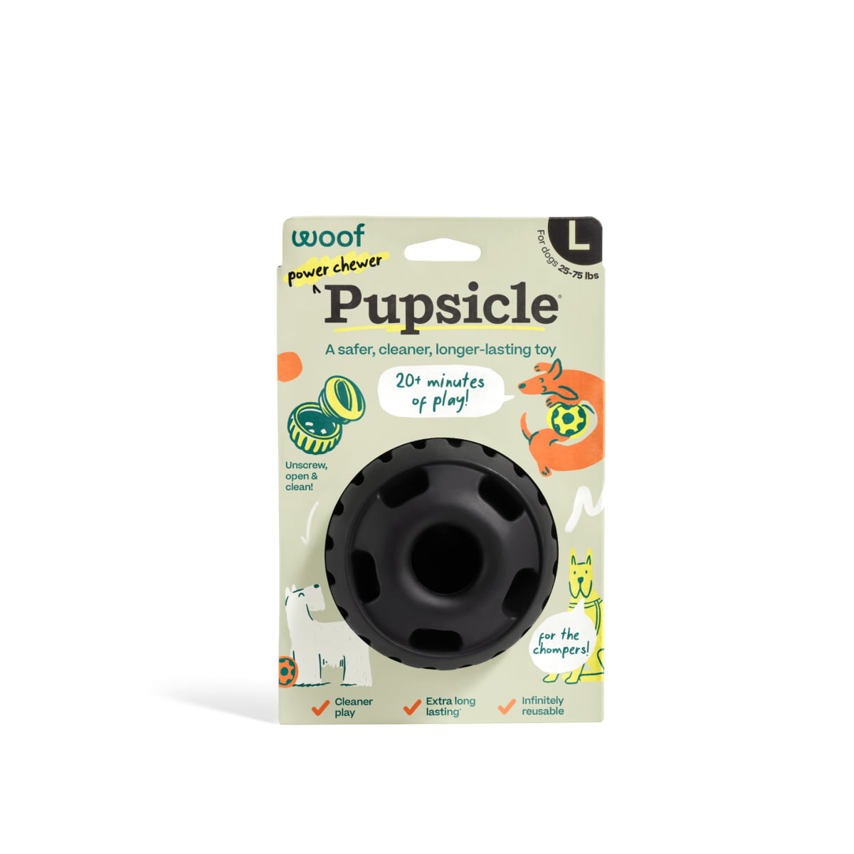 WOOF Pupsicle 'Power Chewer' Black Large