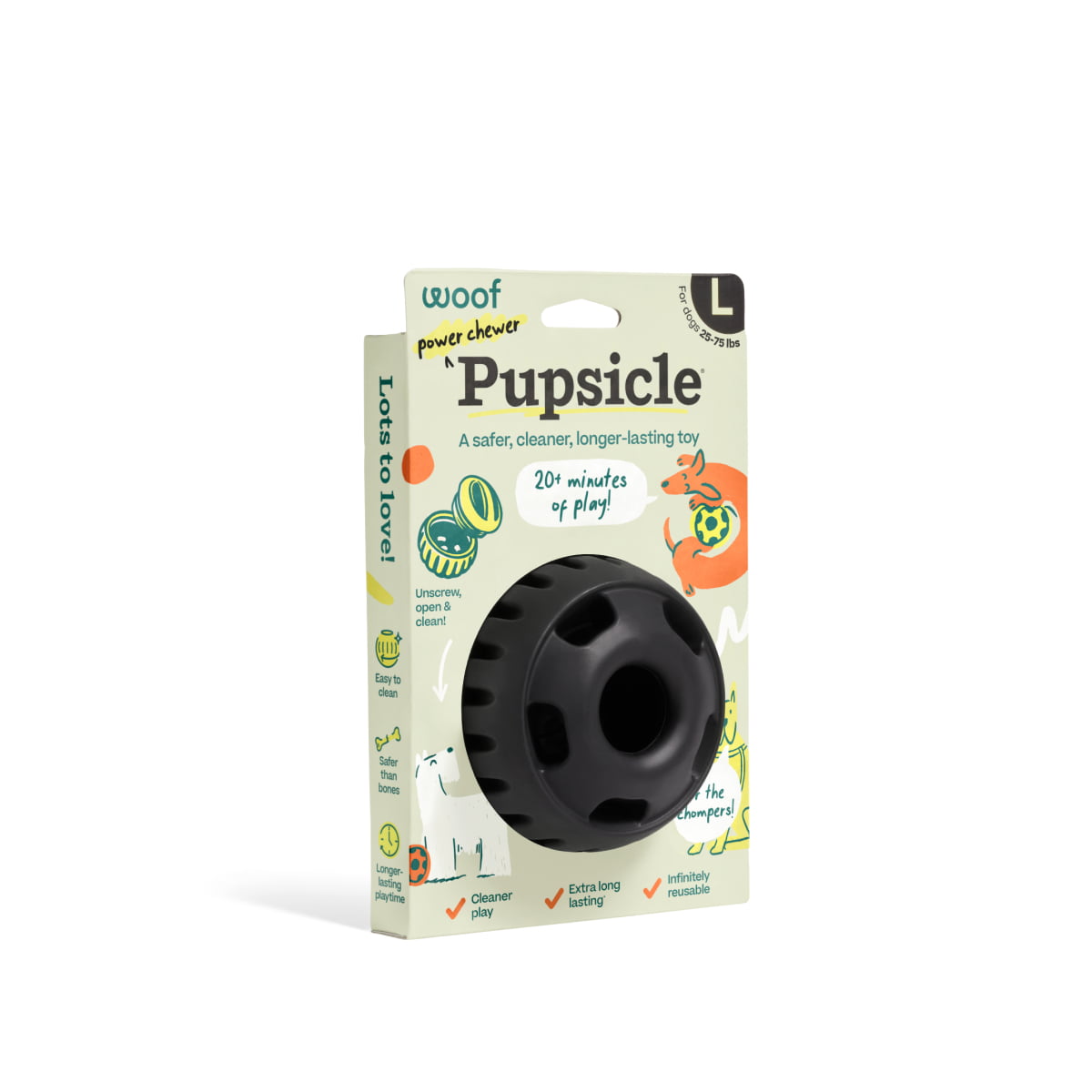 WOOF Pupsicle 'Power Chewer' Black Large