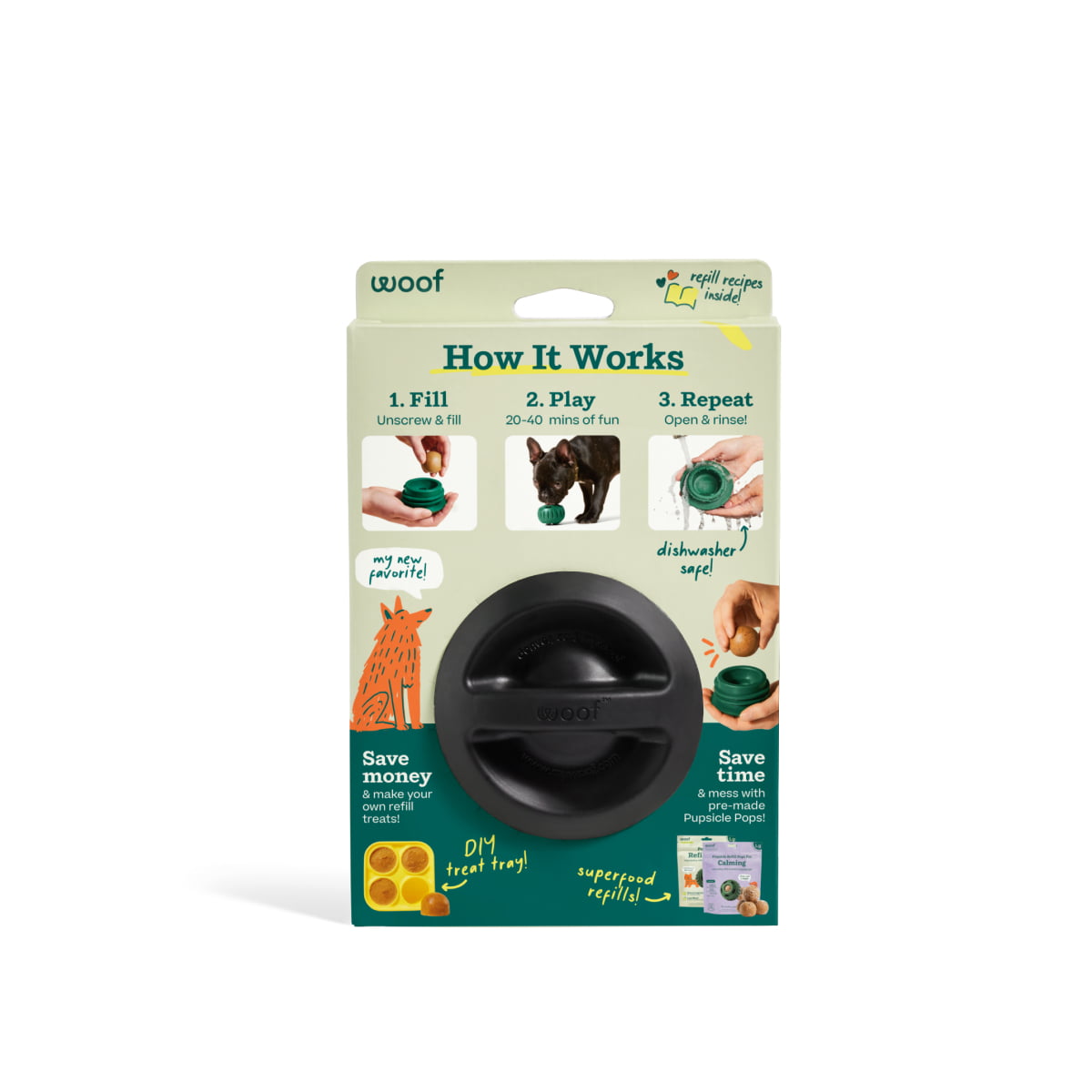 WOOF Pupsicle 'Power Chewer' Black Large