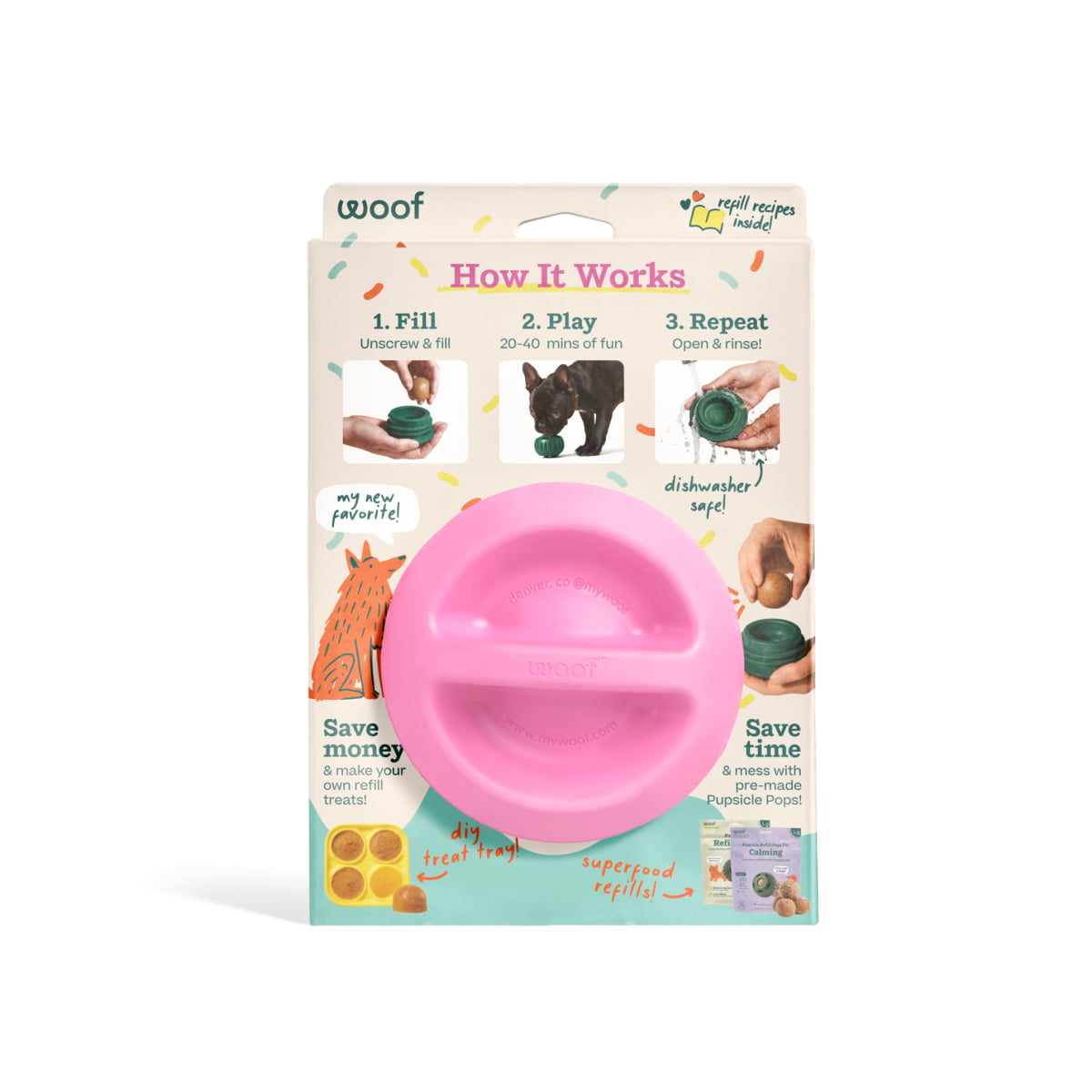 WOOF Pupsicle 'Birthday' Pink XL