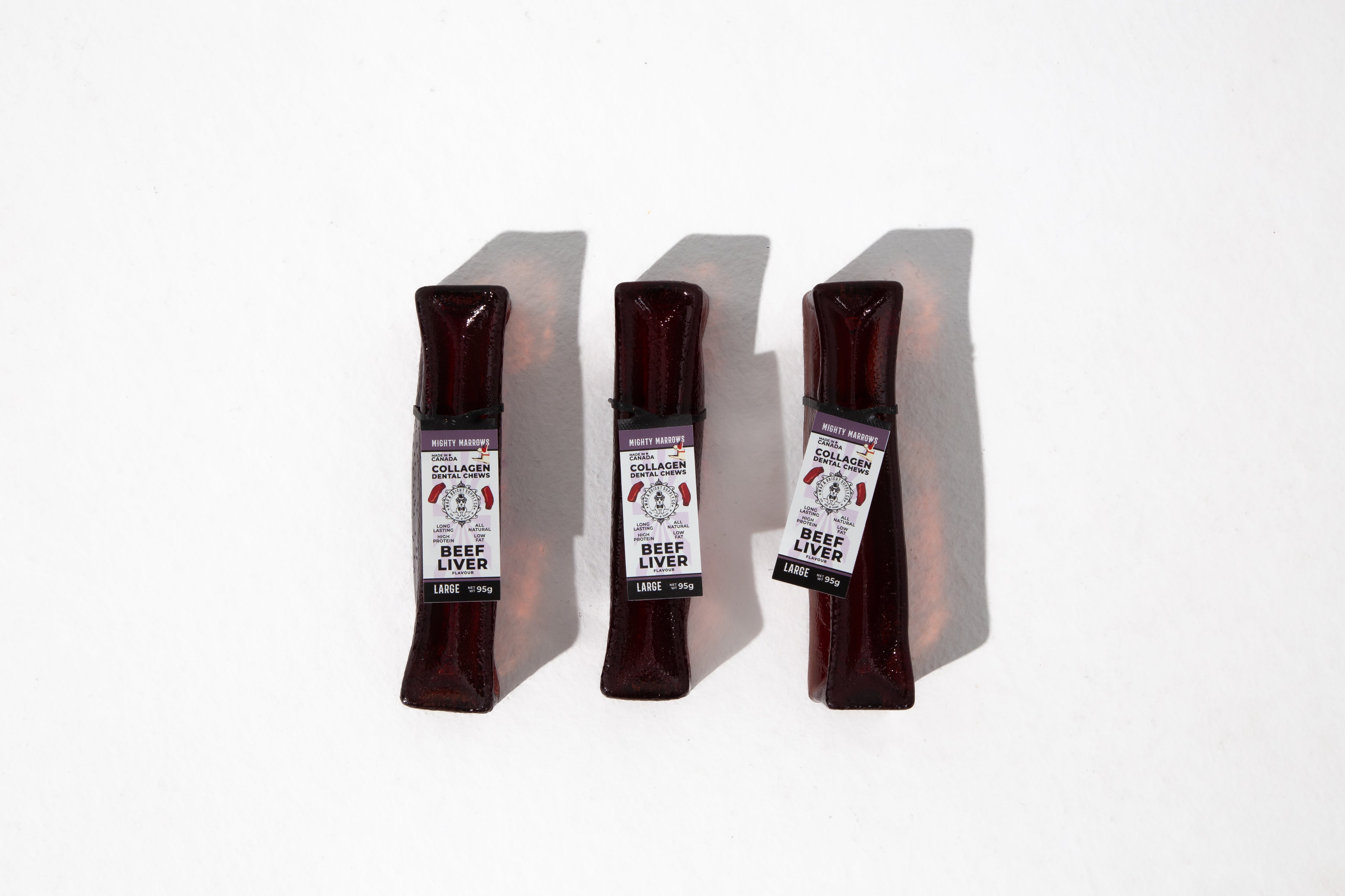 Wag & Bright Supply Co. Mighty Marrows Collagen Dental Chews Beef Liver Large Case (18 Units)