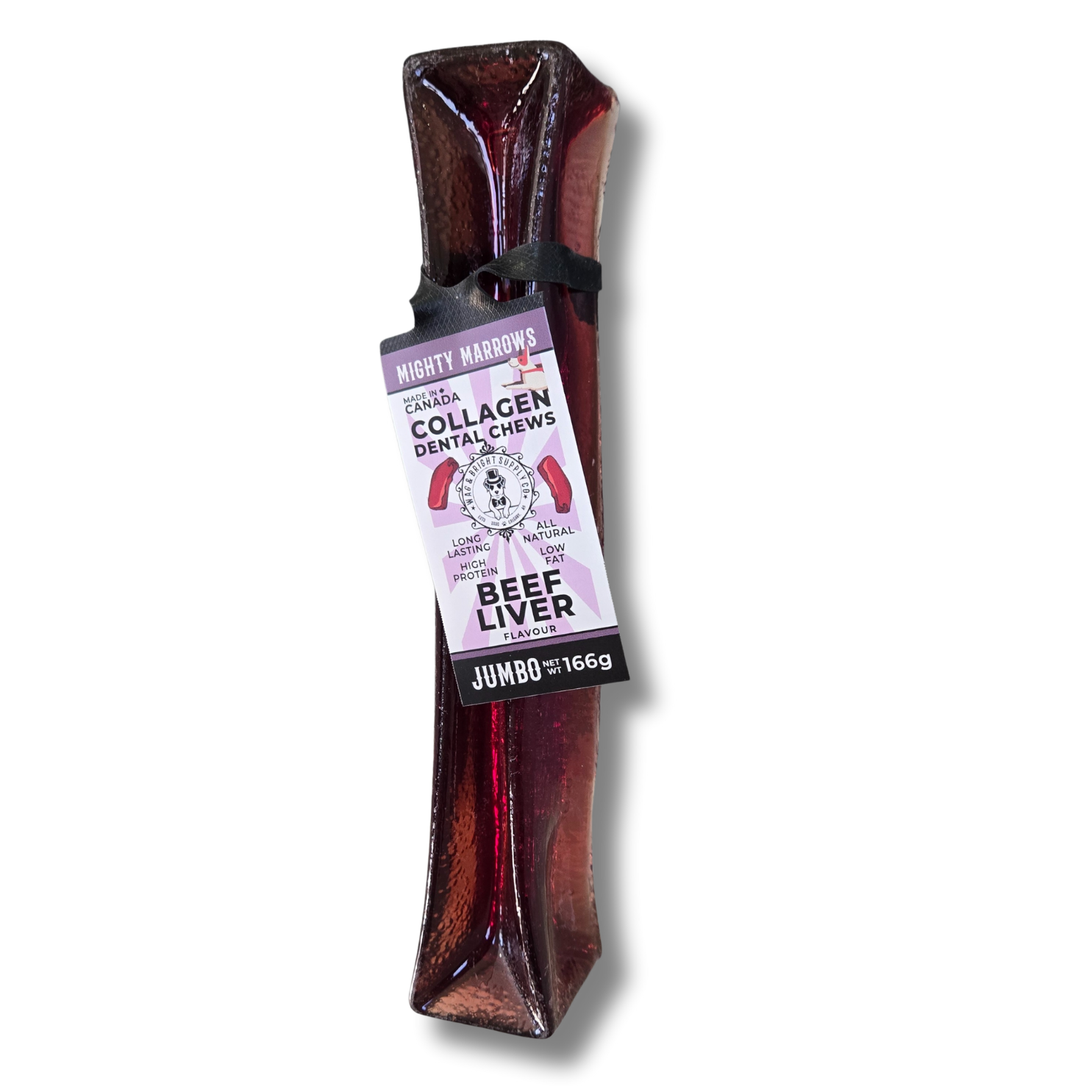 Wag & Bright Supply Co. Mighty Marrows Collagen Dental Chews Beef Liver Jumbo Case (15 Units)
