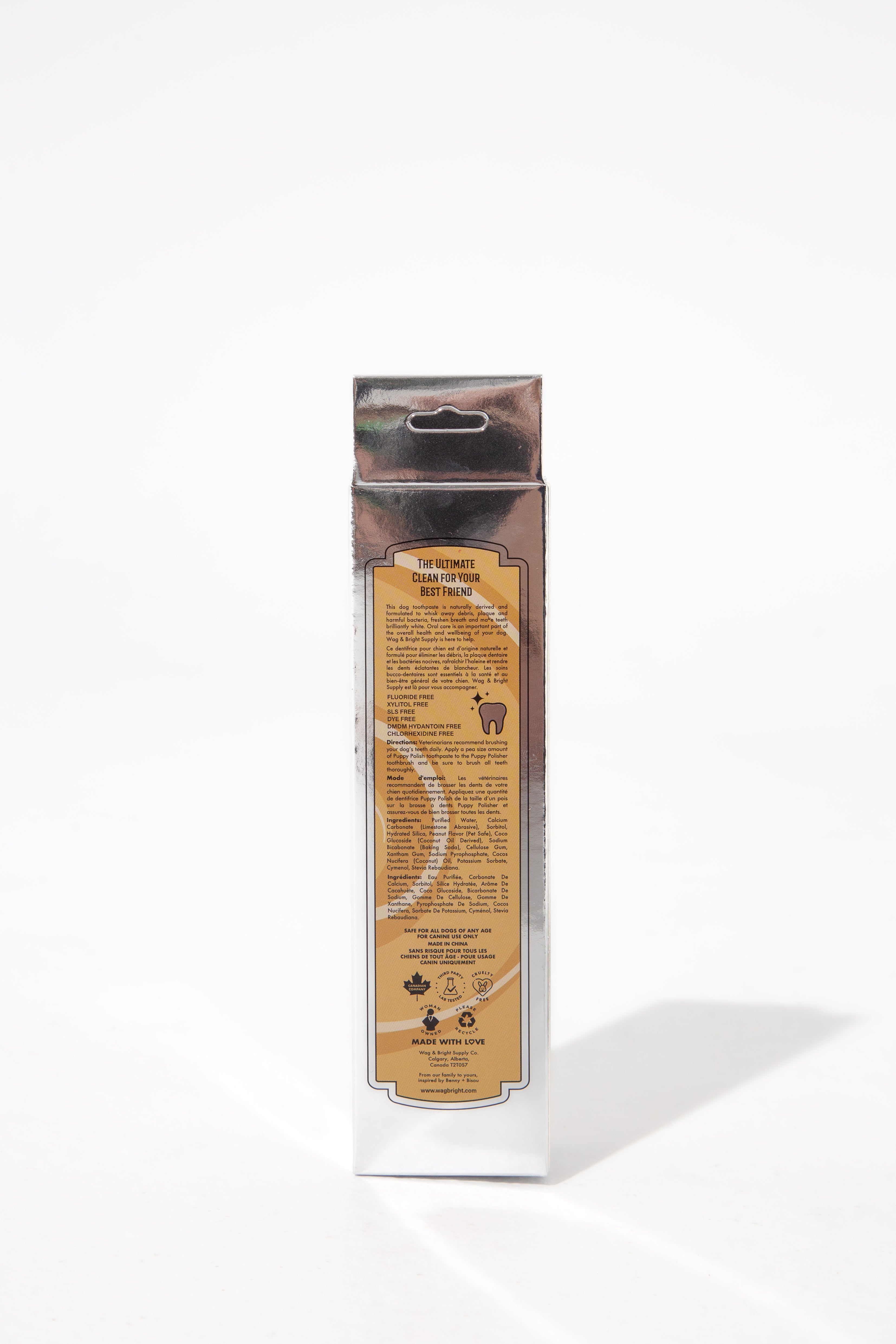 Wag & Bright Supply Co. Puppy Polish Natural Canine Toothpaste Old Fashioned Peanut Butter Flavor 3.5oz