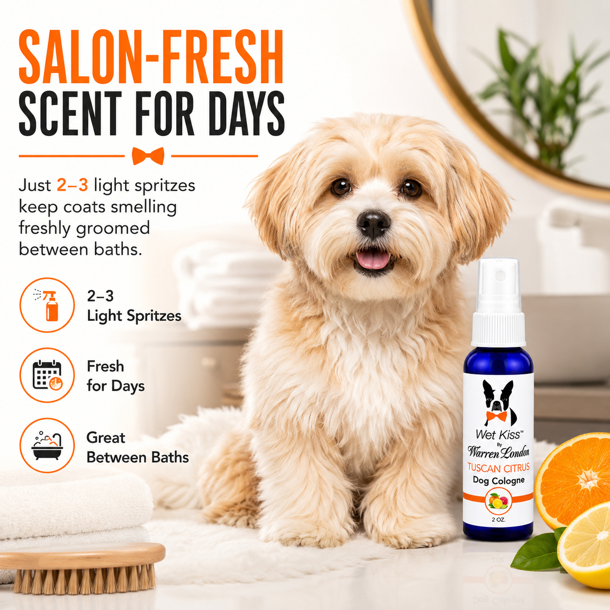 Warren London Wet Kiss Dog Cologne - Tuscan Citrus - 2 oz