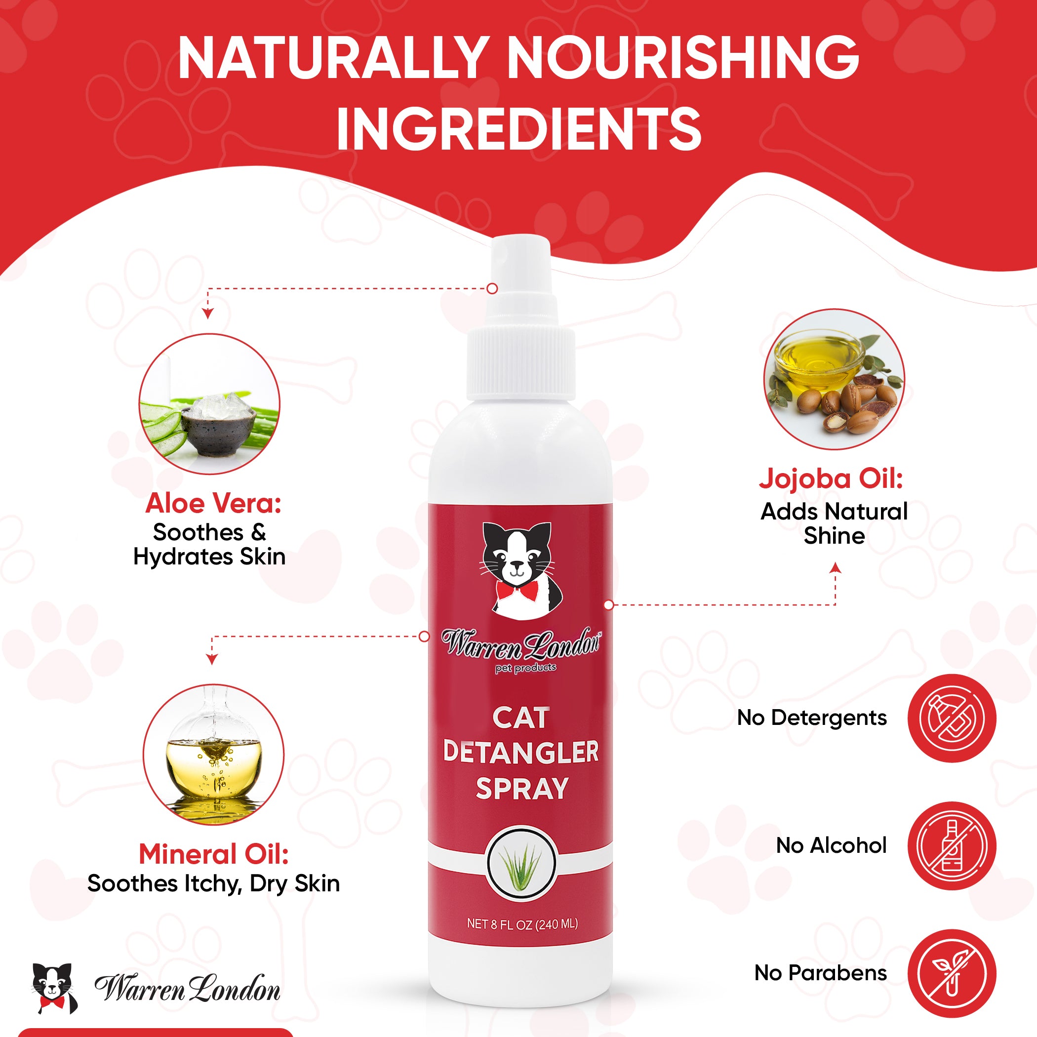 Warren London Cat Detangler Spray - Unscented - 8oz