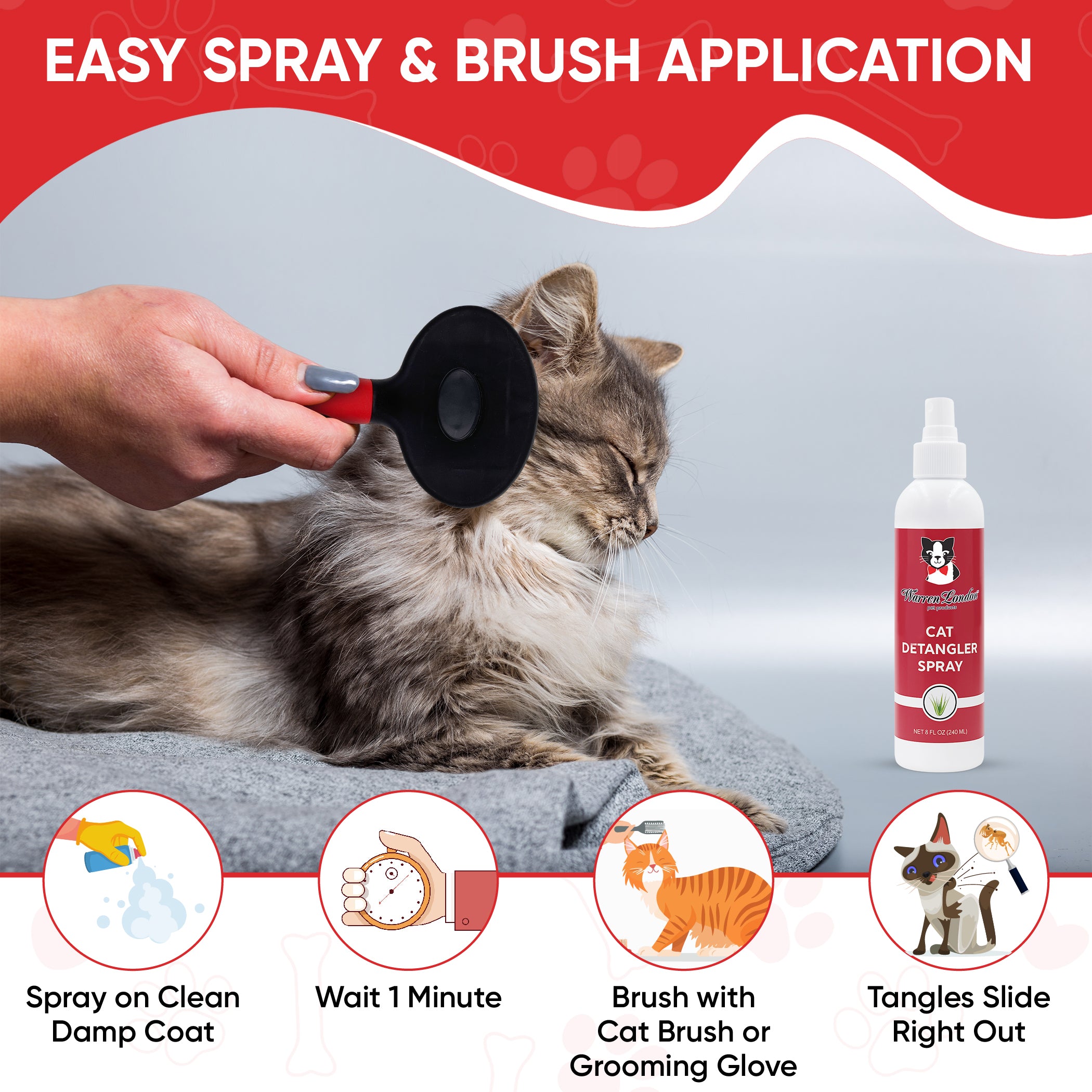 Warren London Cat Detangler Spray - Unscented - 8oz