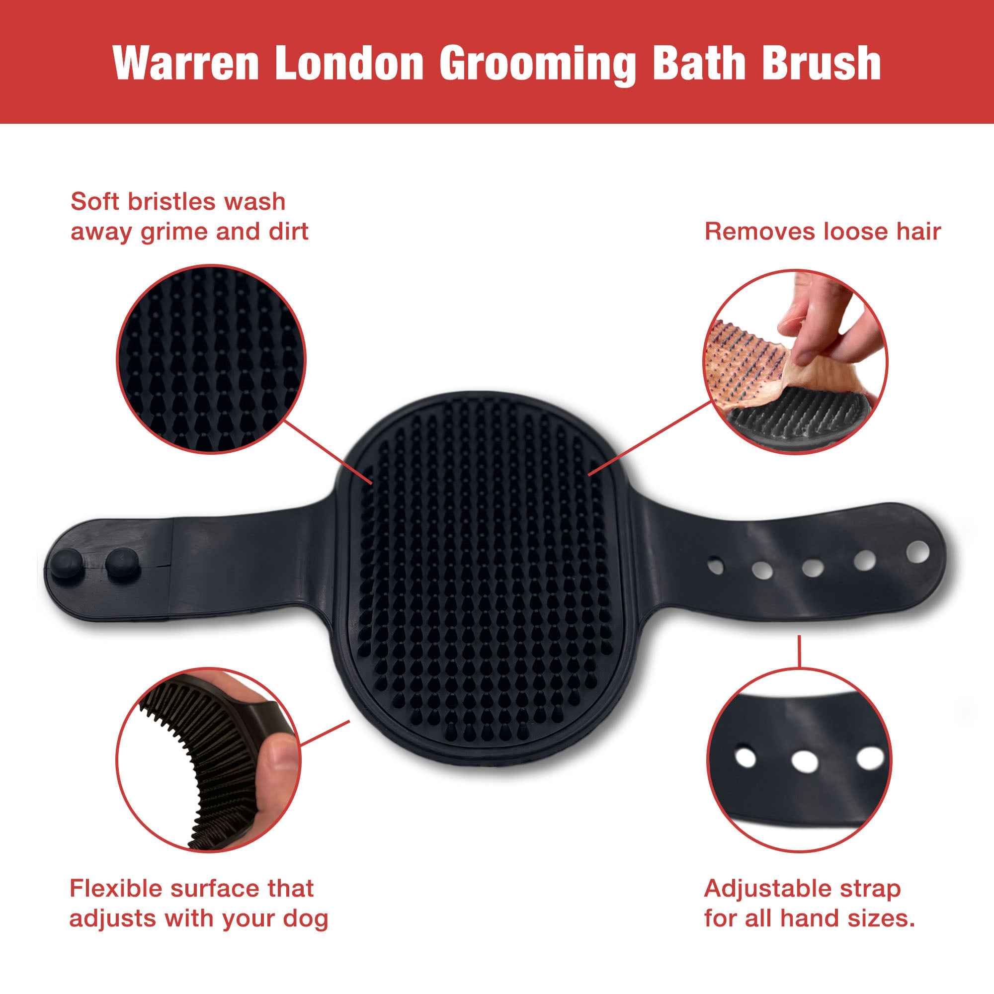 Warren London Bath Brush, Black