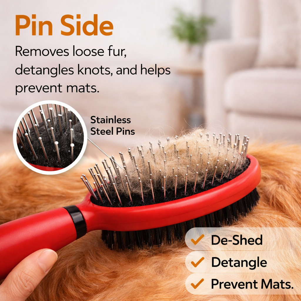 Warren London Dual-Action Pin & Bristle Brush