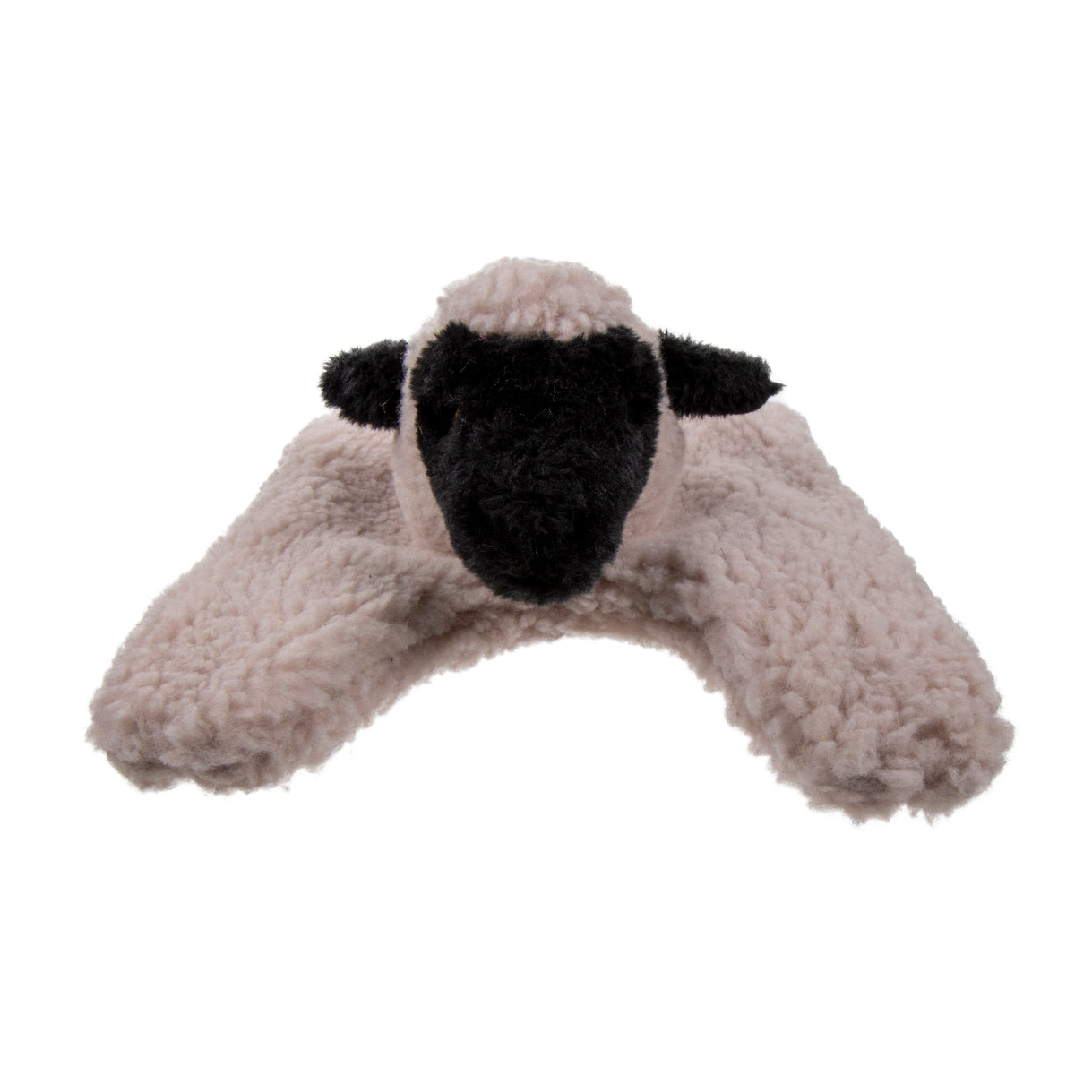 goDog Barnyard Buddies Lamb Squeaky Plush Flattie Dog Toy Large