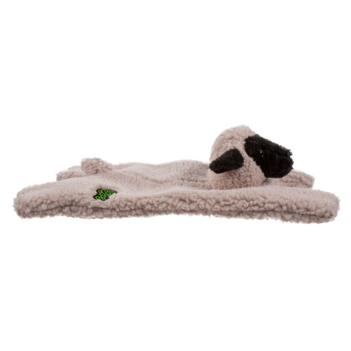 goDog Barnyard Buddies Lamb Squeaky Plush Flattie Dog Toy Large