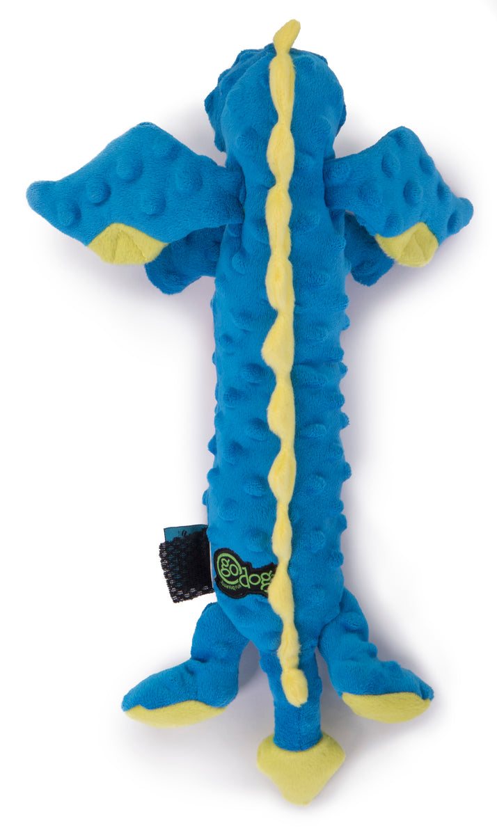goDog Dragons Skinny Squeaky Plush Dog Toy Large